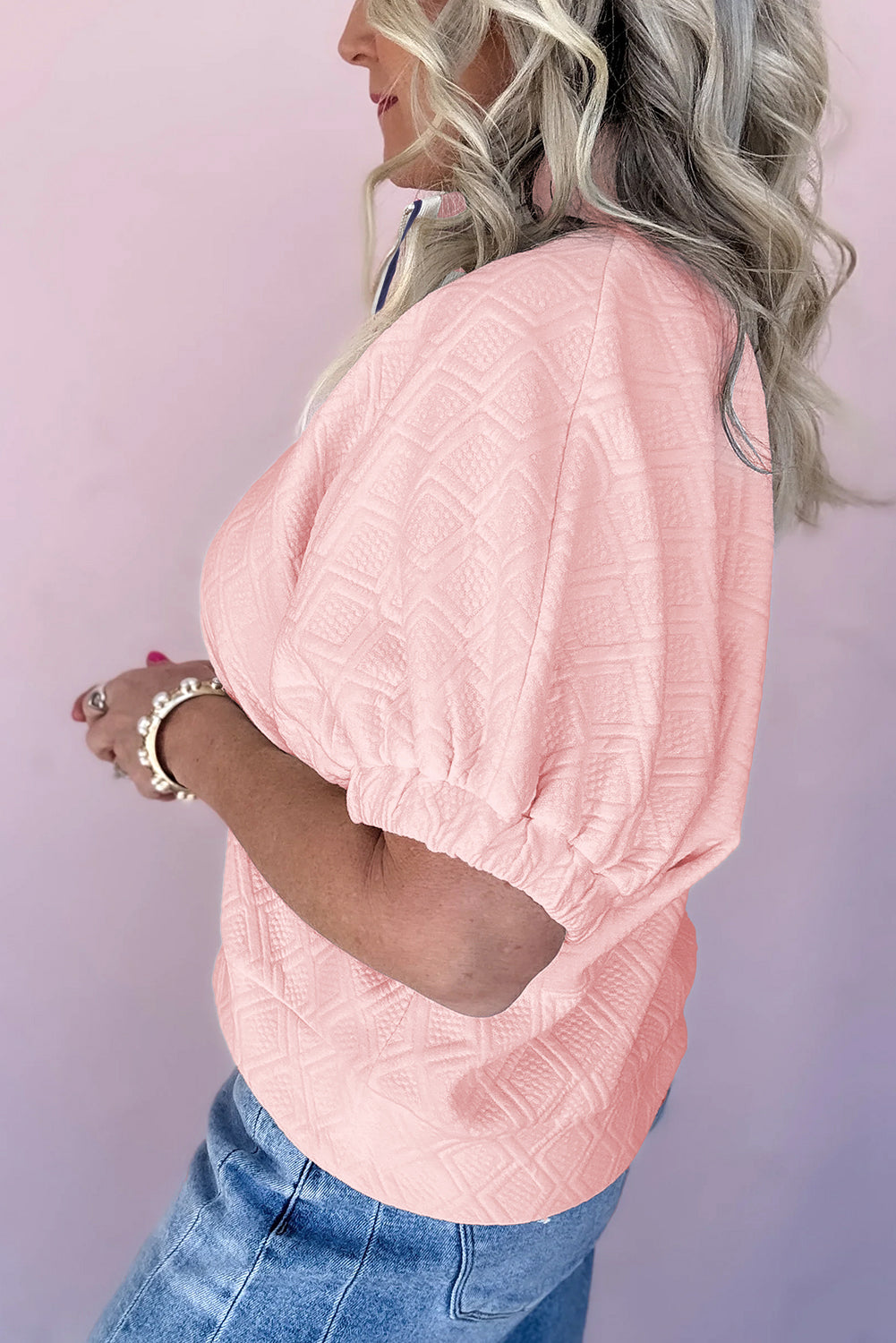Light Pink Sequin Halloween Ghost Patch Application Graphic Top