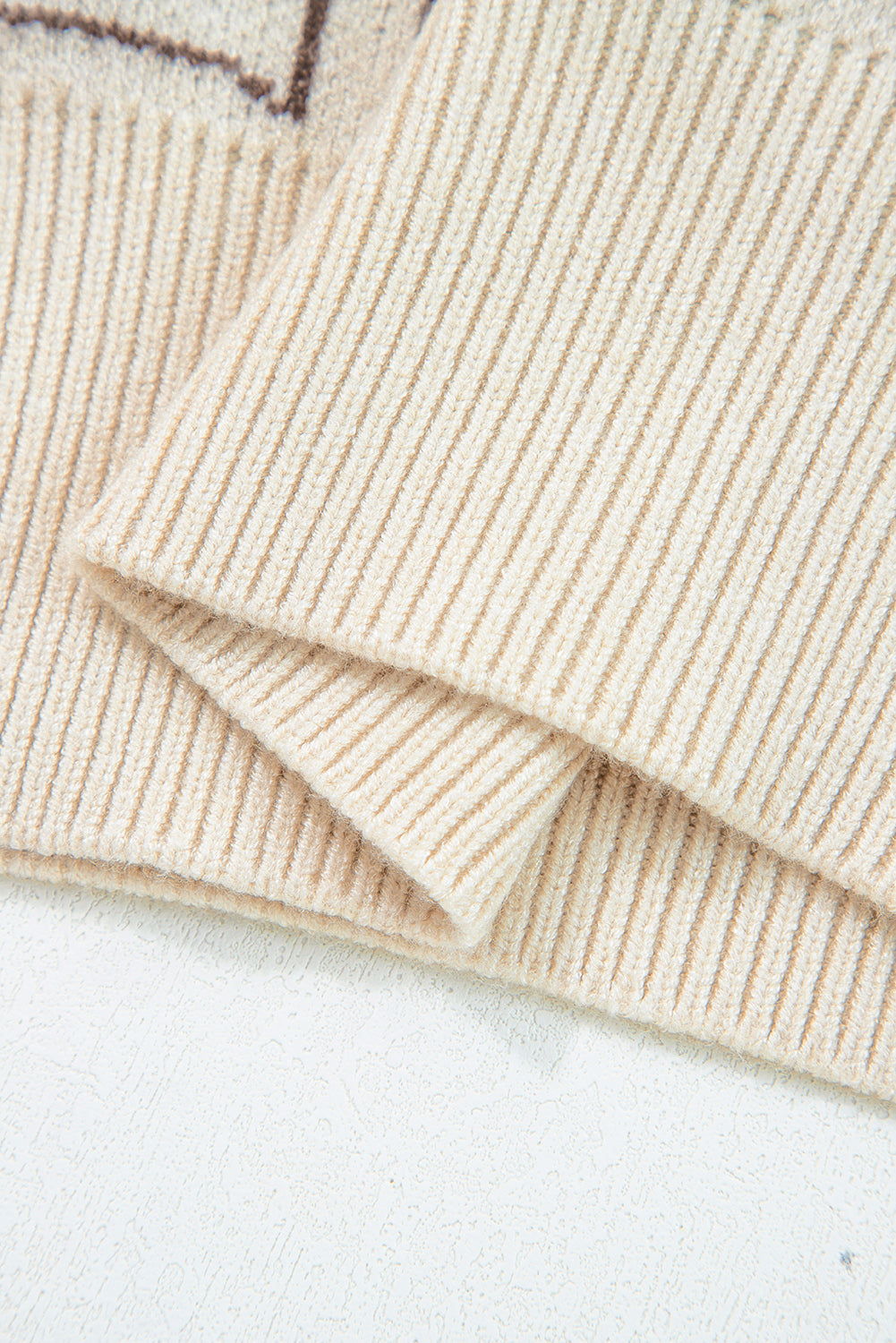 Black Colorblock Bow Pattern Drop Sleeve Sweater