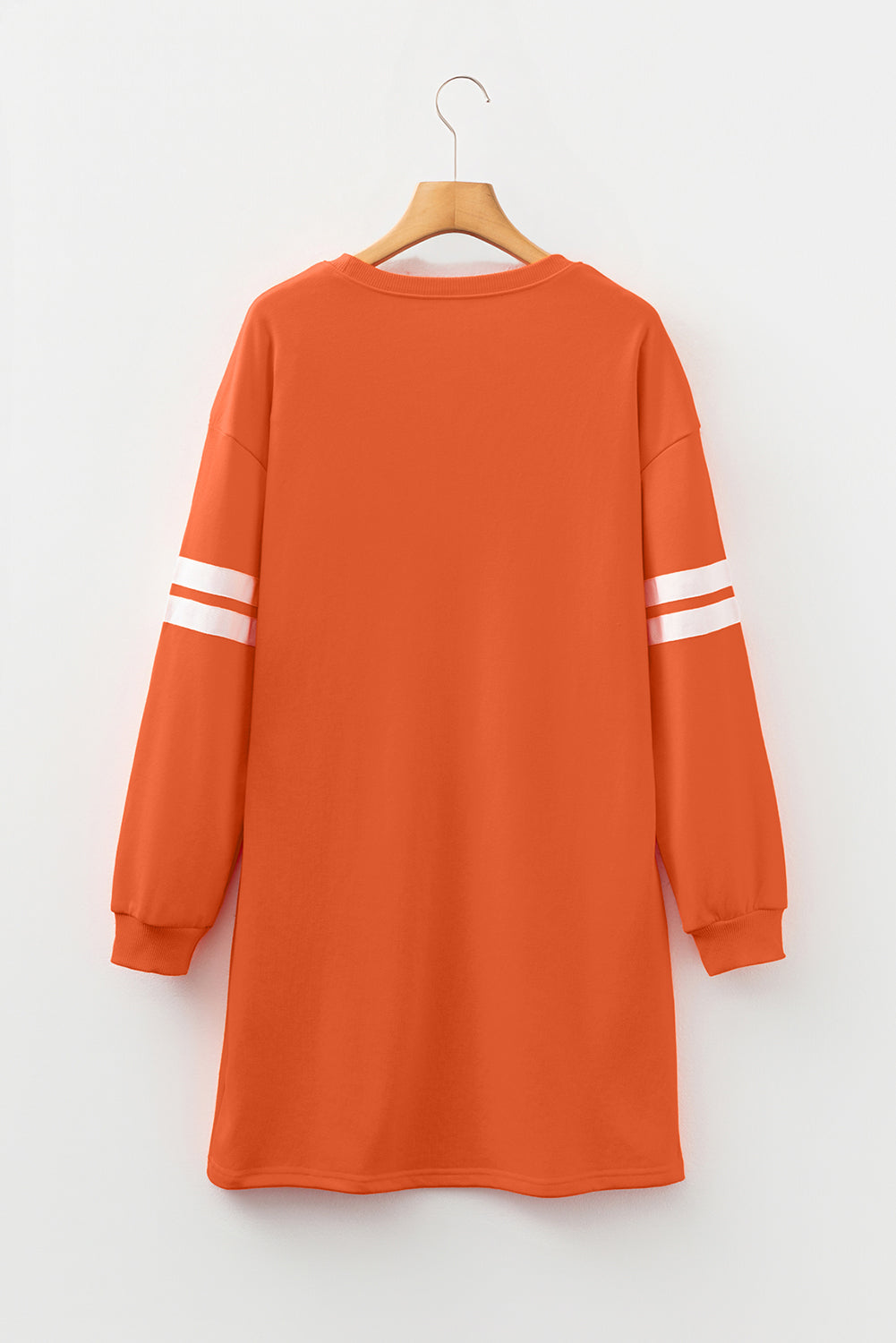 Fiery Red Preppy Striped Sleeve Loose Mini Dress
