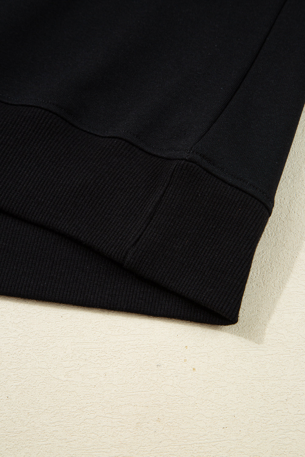 Black Chenille Game Day Letter Patched Drop Shoulder Sweatshirt