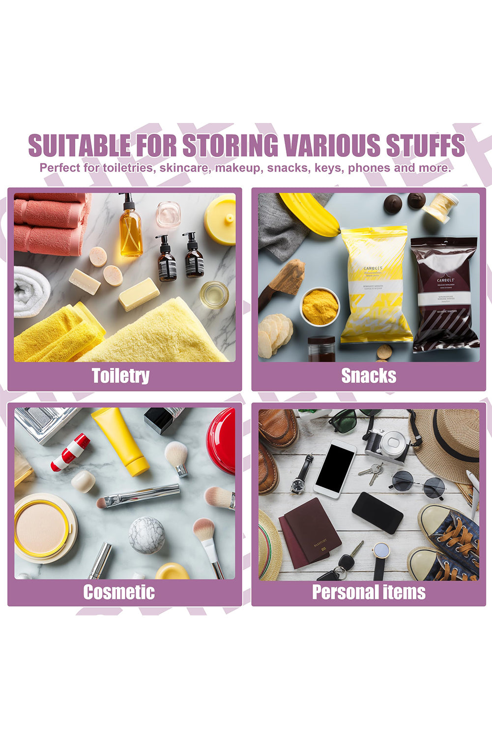 Bright Pink CHEER Chenille Letter Zipper Varsity Clear Makeup Bag