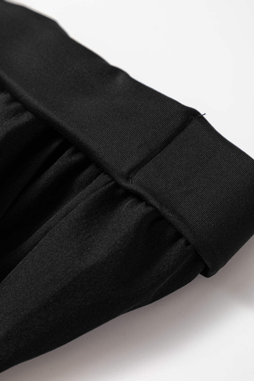 Black Elastic High Waist Pocketed Cargo Jogger Pants