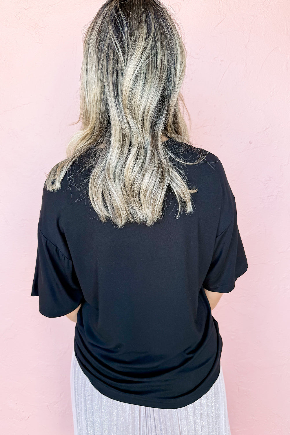 Black Game Day Number 9 Baseball Pattern Heat Transfer Printing Oversize Tee