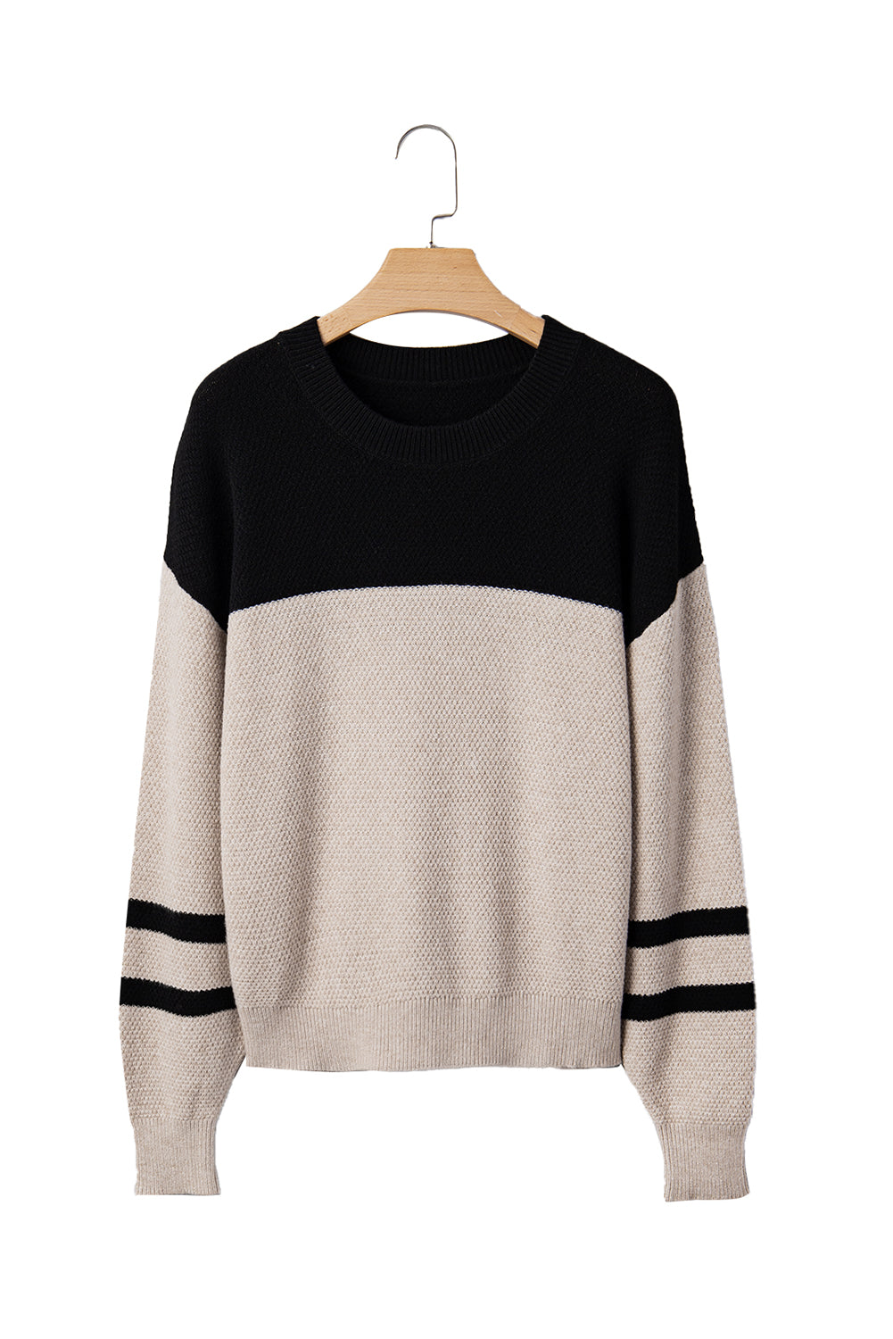 Parchment Colorblock Striped Sleeve Detail Knit Sweater