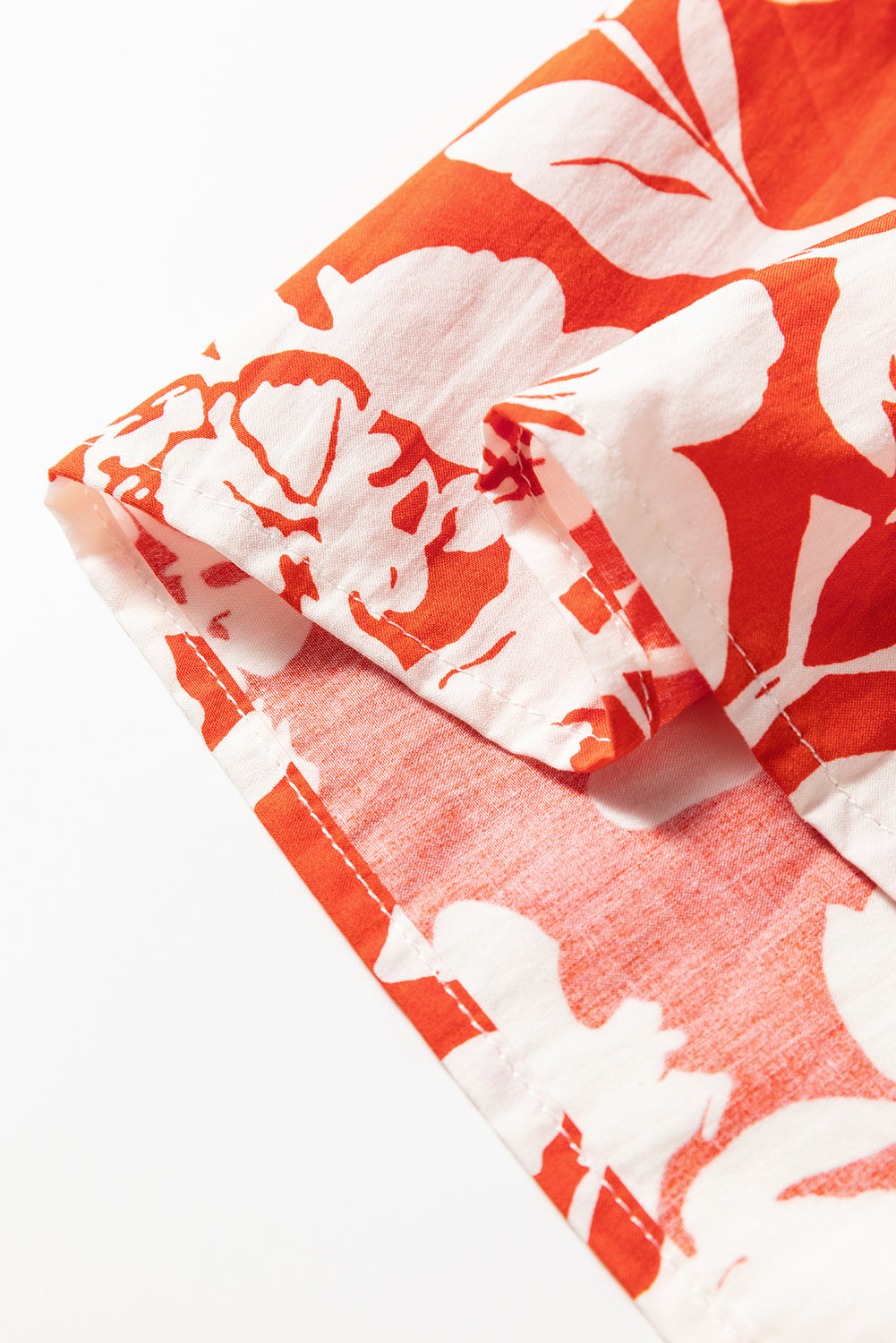 Red High Split Floral Tiered Maxi Skirt