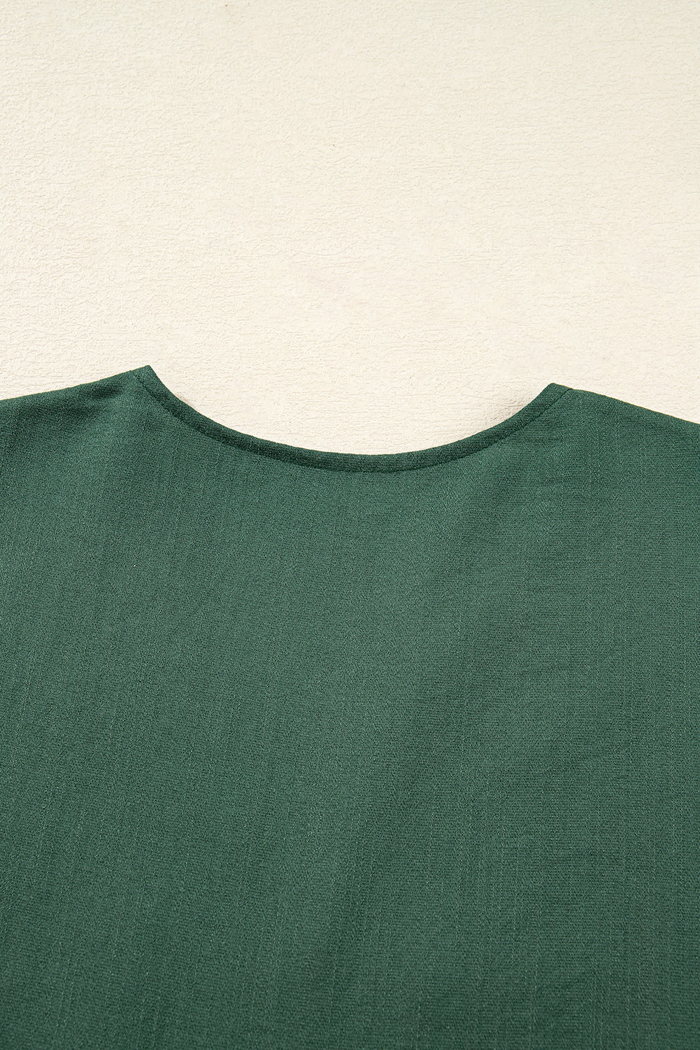 Canton Contrast Ricrac Trim Button V Neck Knotted Bracelet Sleeve Dress