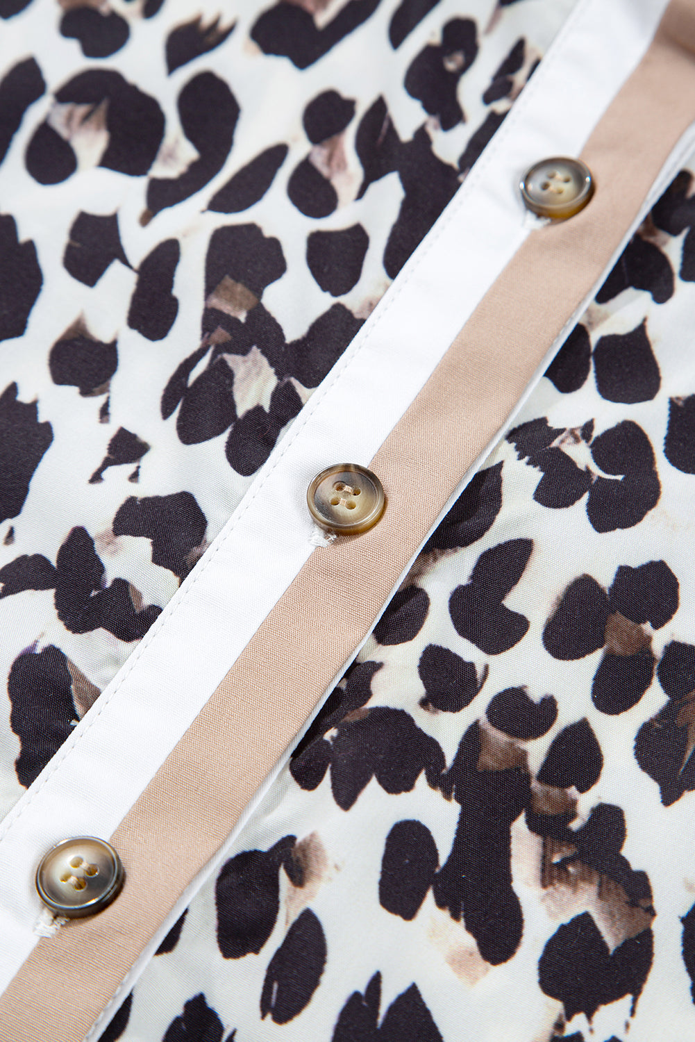 Multicolour Leopard Print Patchwork Collar Flowy Mini Dress