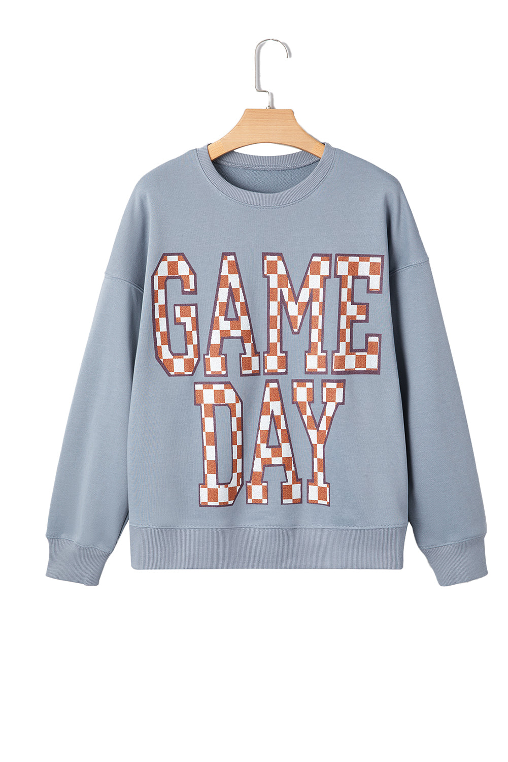 Sleet GAME DAY Checkered Letter Graphic Oversized Sweatshirt