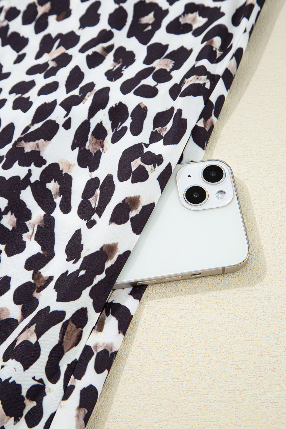 Multicolour Leopard Print Patchwork Collar Flowy Mini Dress