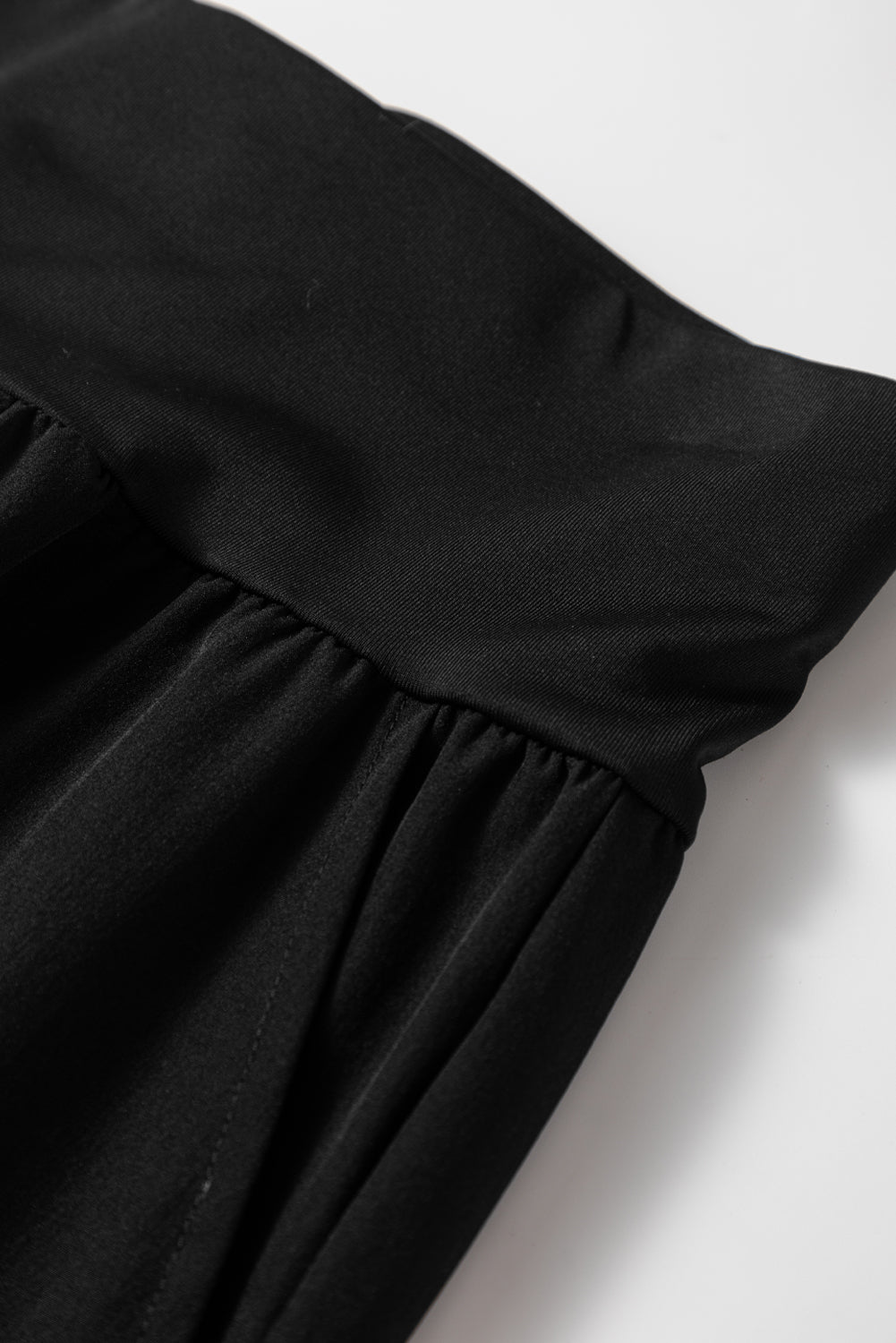 Black Elastic High Waist Pocketed Cargo Jogger Pants