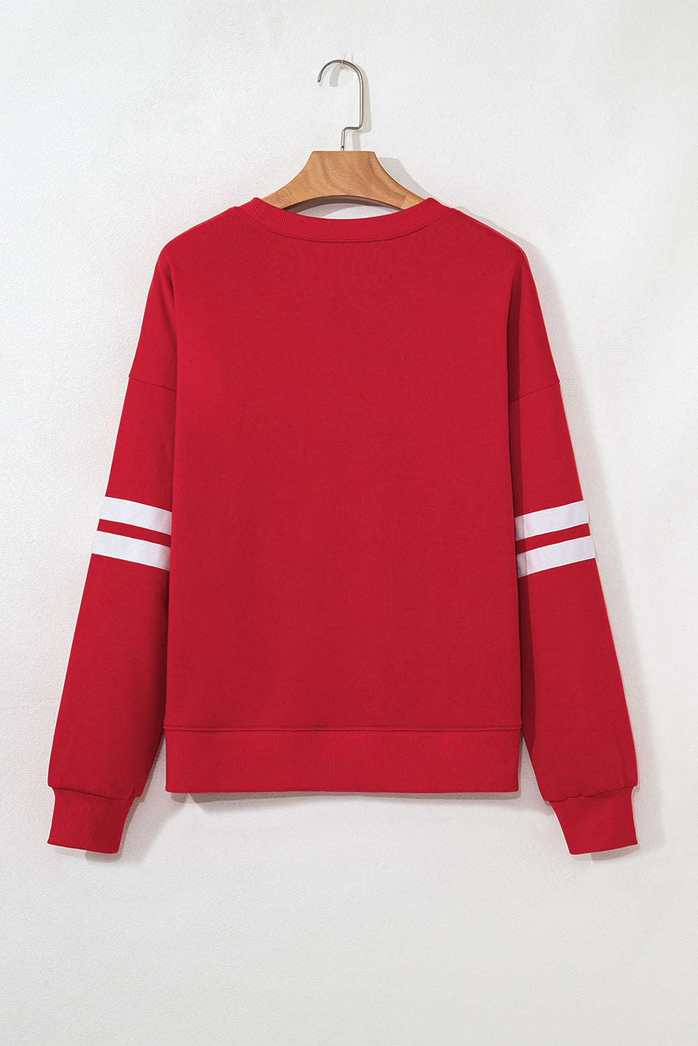 Fiery Red game day Football Embroidered Oversize Varsity Sweatshirt