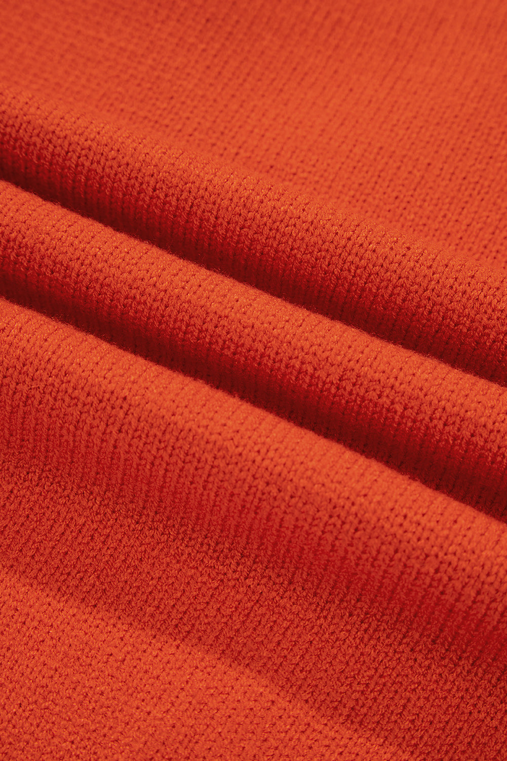 Flamingo Ribbed Edge Collared V Neck Loose Fit Sweater