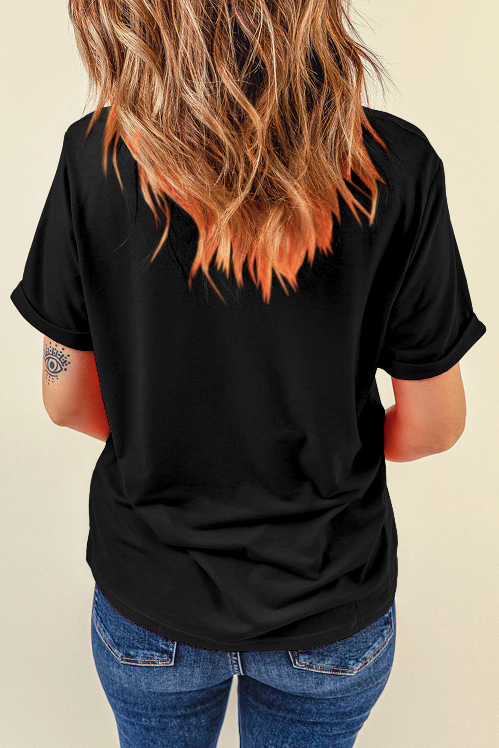 Black Game Day Number 9 Baseball Pattern Heat Transfer Printing Oversize Tee