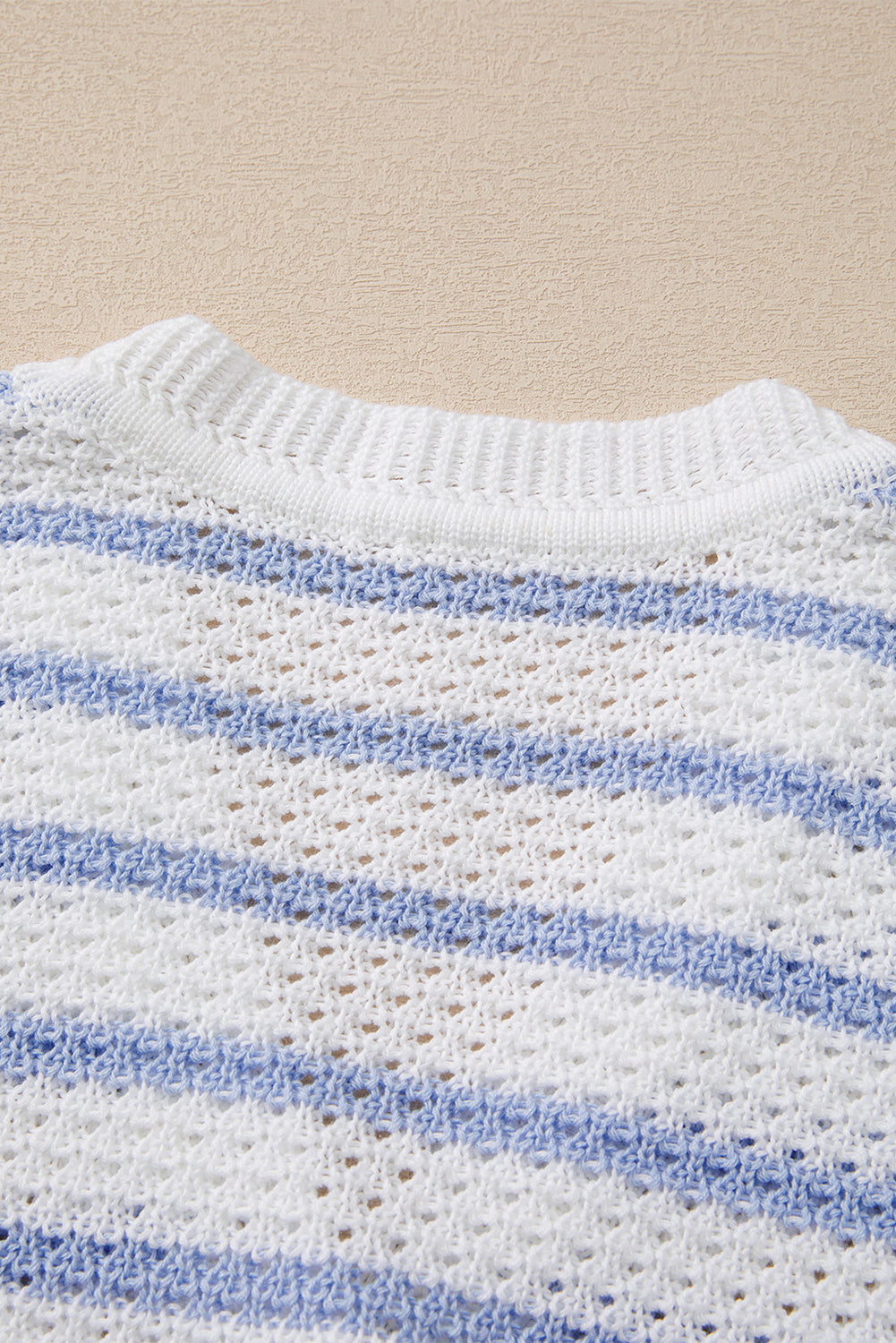 Pink Striped V Neck Button Knit Vest