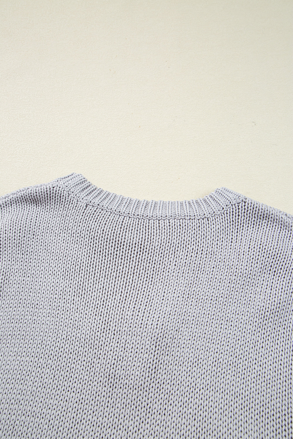 Light Grey Bowknot Applique Cap Sleeve Sweater