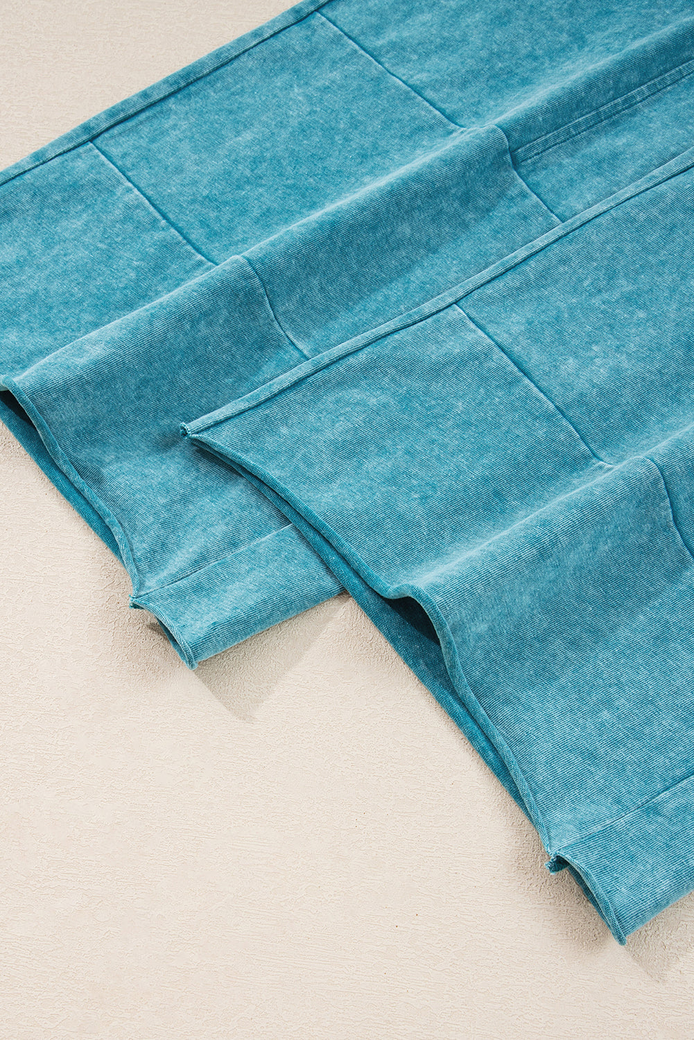 Lapis Mineral Wash Knot High Waist Raw Hem Pants