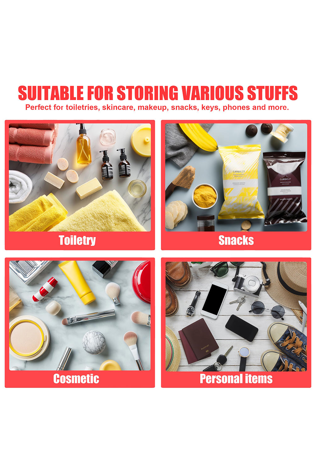 Bright Pink CHEER Chenille Letter Zipper Varsity Clear Makeup Bag